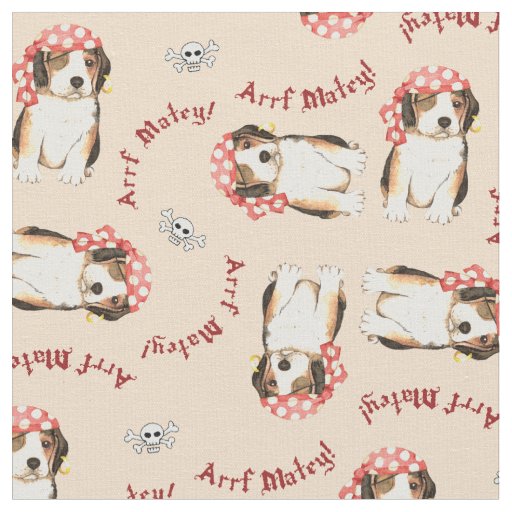Beagle Pirate Fabric