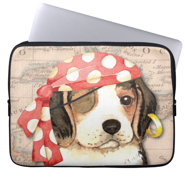 Beagle Pirate Laptop Sleeve (Front)