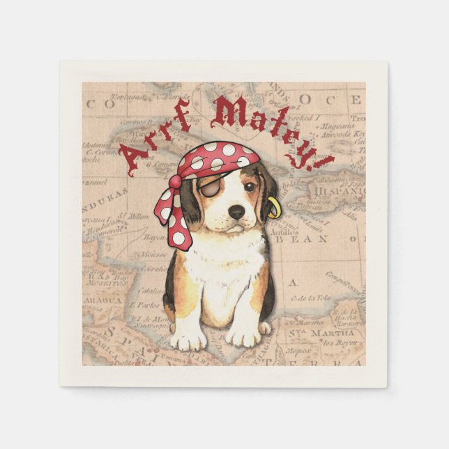 Beagle Pirate Napkins (Front)