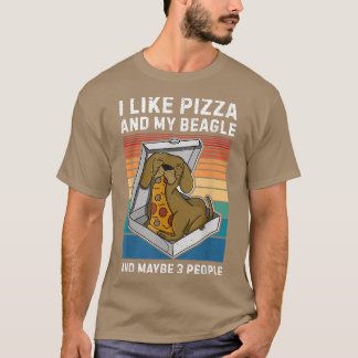 Beagle Pizza Walk Dog Owner Lover Puppy157  T-Shirt