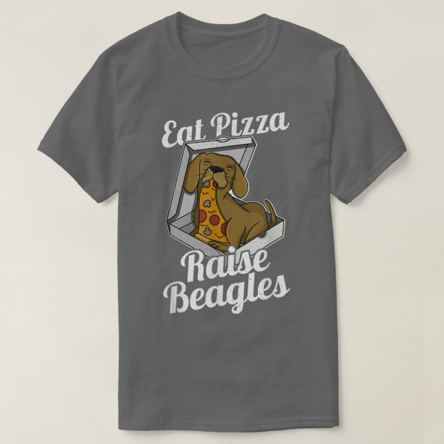 Beagle Pizza Walk Dog Owner Lover Puppy 158  T-Shirt (Design Front)
