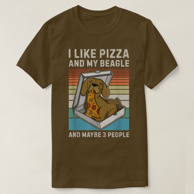 Beagle Pizza Walk Dog Owner Lover Puppy 184  T-Shirt (Design Front)