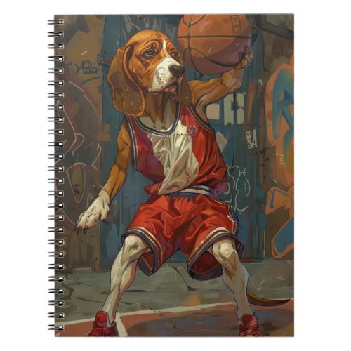 Beagle Playing Basketball Notebook