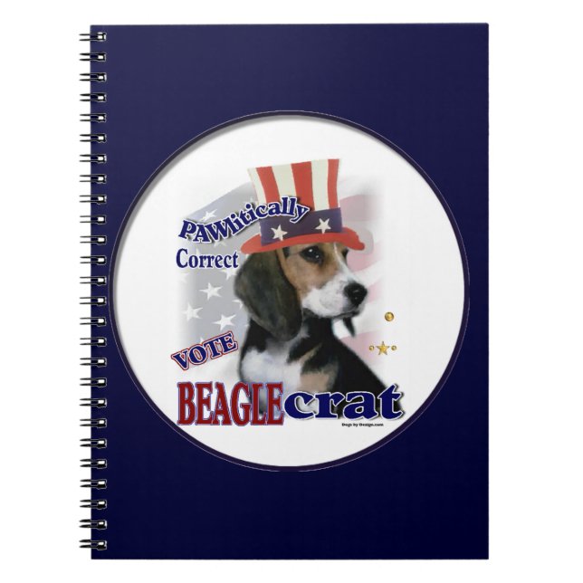 Beagle Political Humor Notebook (Front)