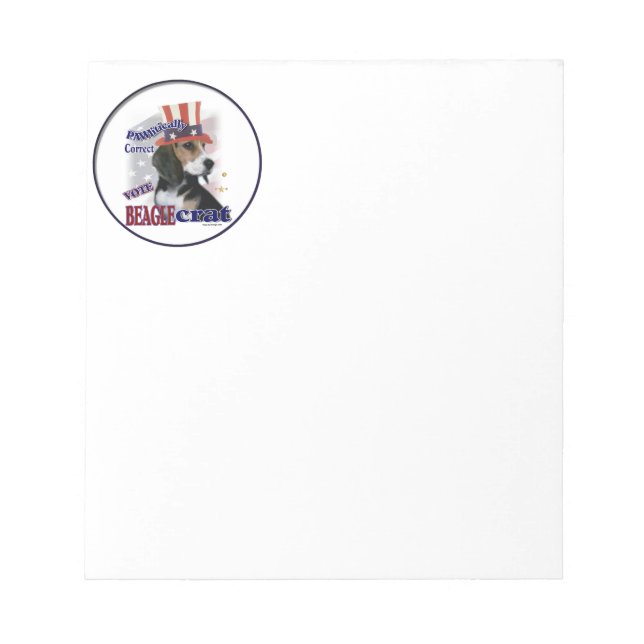 Beagle Political Humor Notepad (Front)