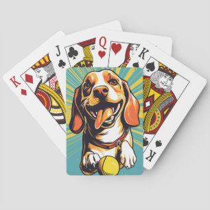 Beagle Pop Art Fun & Energetic Design for Dog Love Poker Cards