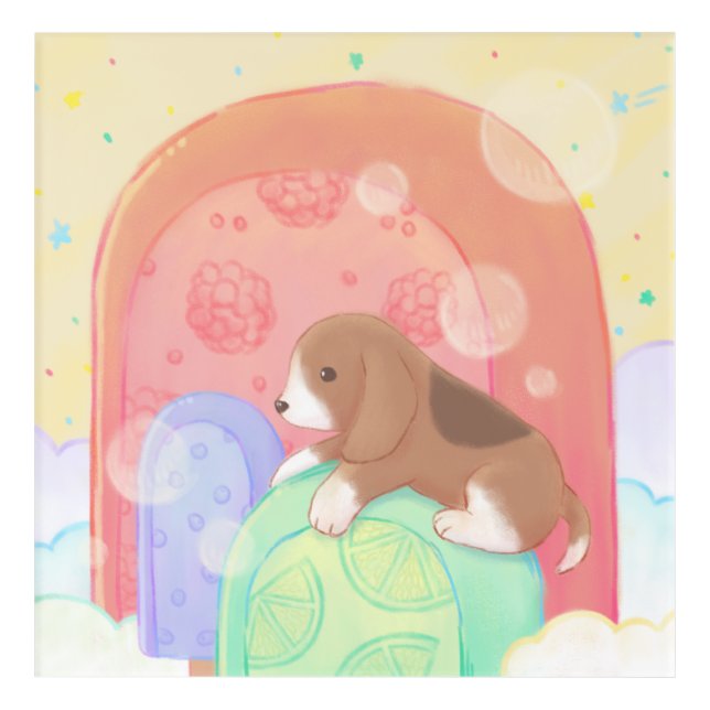 Beagle & Popsicles Acrylic Print (Front)