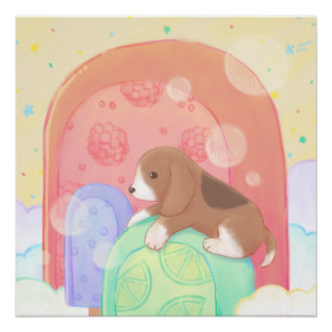 Beagle & Popsicles Poster