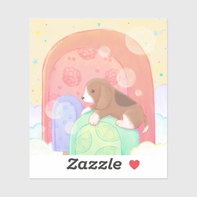 Beagle & Popsicles Sticker (Sheet)