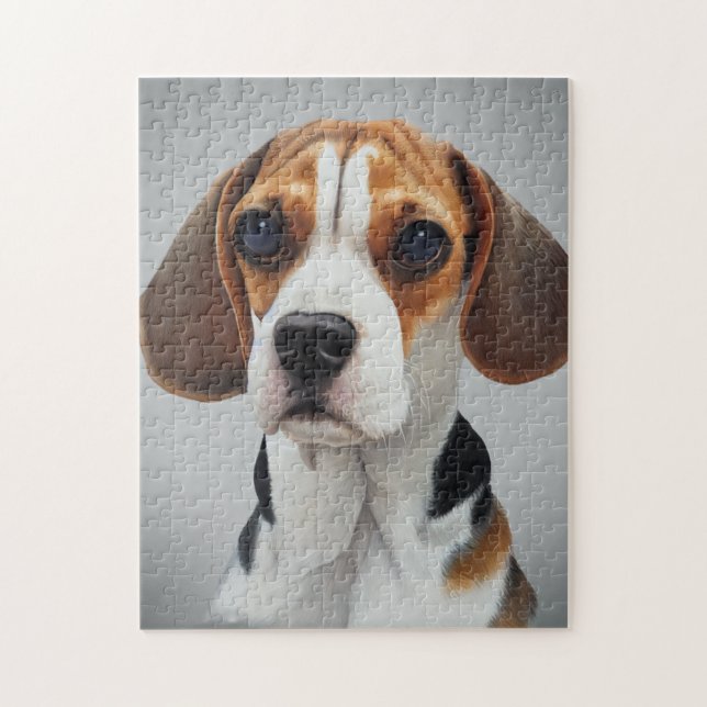 Beagle Portrait Gouache Fine Art  Jigsaw Puzzle (Vertical)