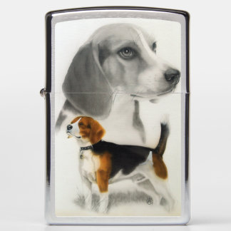 Beagle Portrait Painting Zippo Lighter