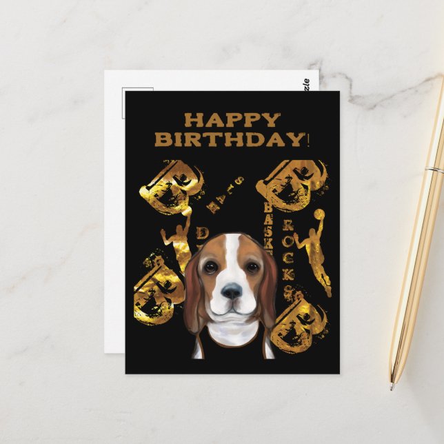 Beagle  postcard (Front/Back In Situ)
