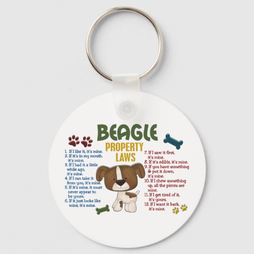 Beagle Property Laws 4 Keychain