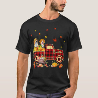 Beagle Pumpkin Truck Fall Leaf Thanksgiving Hallow T-Shirt