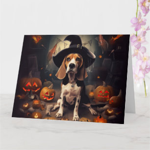 Beagle Pumpkins Halloween Scary Card
