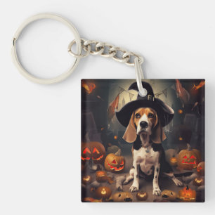 Beagle Pumpkins Halloween Scary Keychain