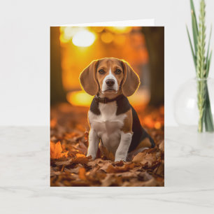 Beagle Pup Thanksgiving Holiday Card
