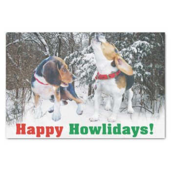 Beagle Puppies Happy Howlidays Tissue Paper by WackemArt at Zazzle