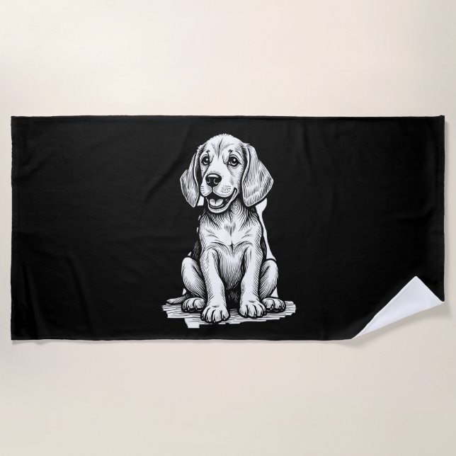 Beagle puppy adorable, family Animal lover Tank To Beach Towel (Front)
