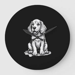 Beagle puppy adorable, family Animal lover Tank To Large Clock