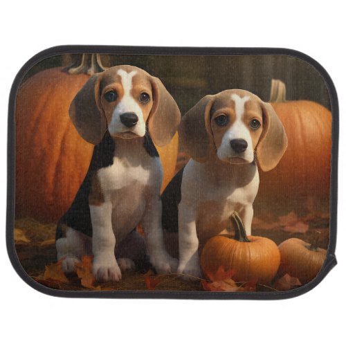 Beagle Puppy Autumn Delight Pumpkin  Car Floor Mat