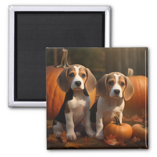 Beagle Puppy Autumn Delight Pumpkin  Magnet