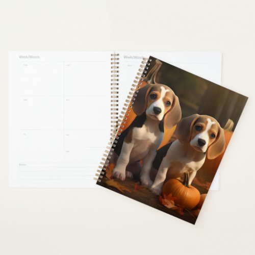 Beagle Puppy Autumn Delight Pumpkin  Planner