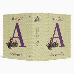 Beagle Puppy Butterfly Monogram Initial A Custom 3 Ring Binder