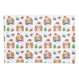 Beagle Puppy Cute Dog Santa Festive Christmas Pillow Case