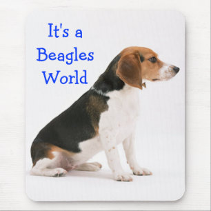 Beagle Puppy Dog Blue Love - Beagles World Mouse Pad