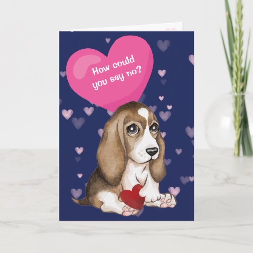Beagle Puppy How Can You Say No Valentine Holiday Card