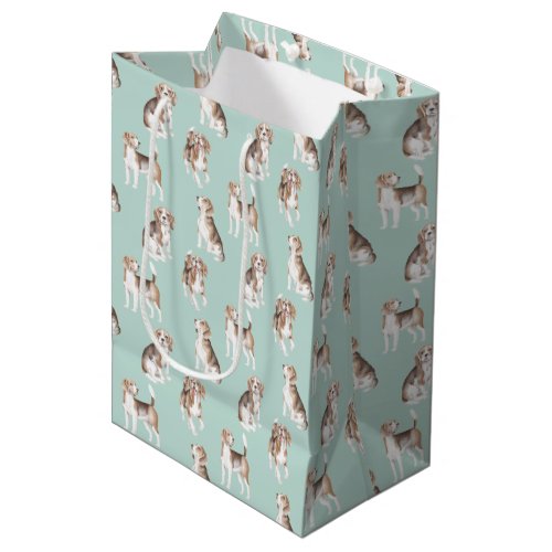 Beagle Puppy Pattern  Medium Gift Bag
