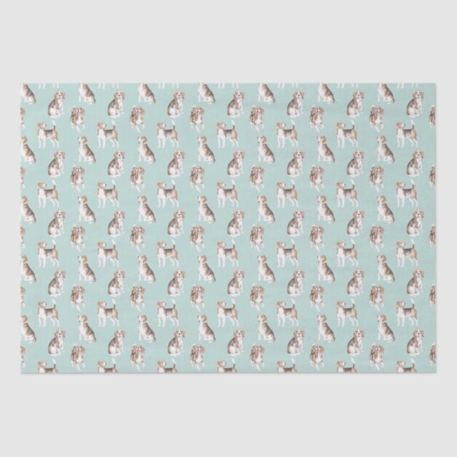 Beagle Puppy Pattern  Tissue Paper (Front)
