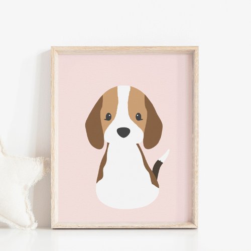 Beagle Puppy Poster for Nursery  Kids Room