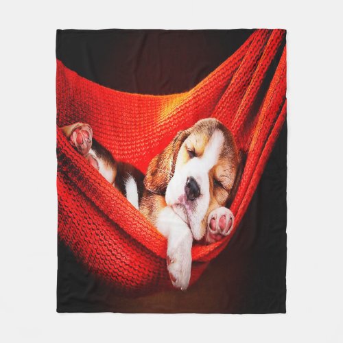 Beagle puppy sleeping dog  Cute Gift  Dog Lover Fleece Blanket