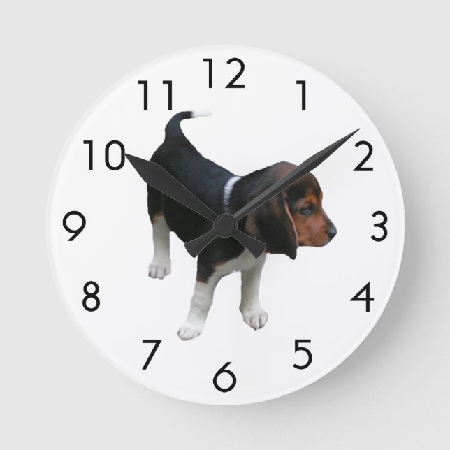 Beagle Puppy Wall Clock (Front)
