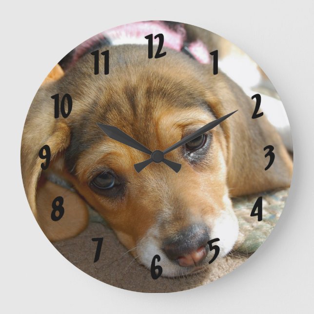 Beagle Puppy Wall Clock (Front)