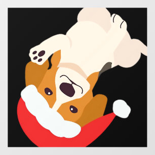 Beagle puppy with Santa's hat for dog lovers Overs Wall Decal