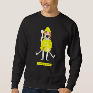 Beagle Rain Go Out Yellow Dog Puppy  Black Sweatshirt