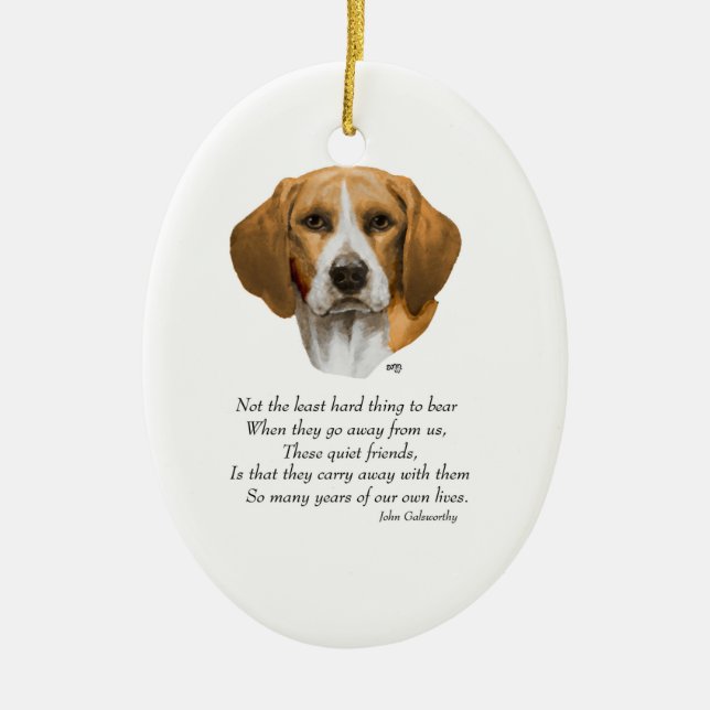 Beagle Rainbow Bridge Ceramic Ornament (Front)