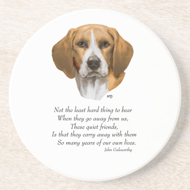 Beagle Rainbow Bridge Drink Coaster (Front)