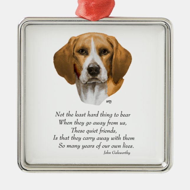 Beagle Rainbow Bridge Metal Ornament (Front)