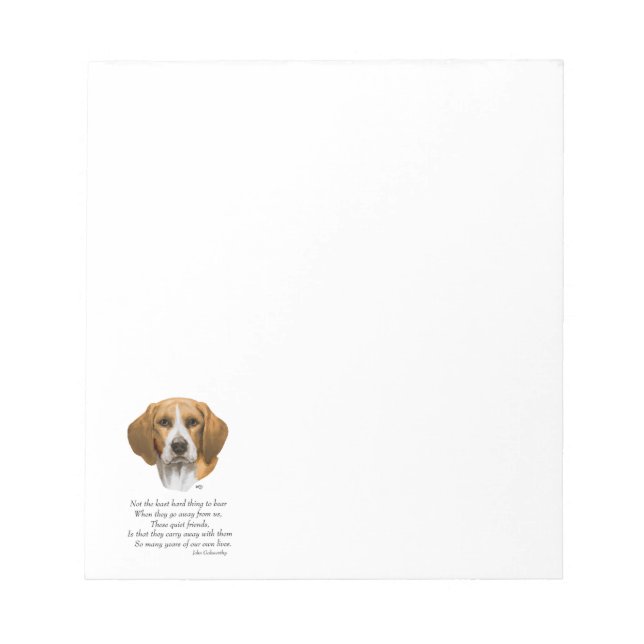 Beagle Rainbow Bridge Notepad (Front)