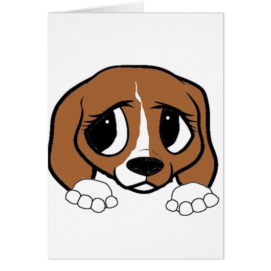 beagle red white peeking cards (Front)