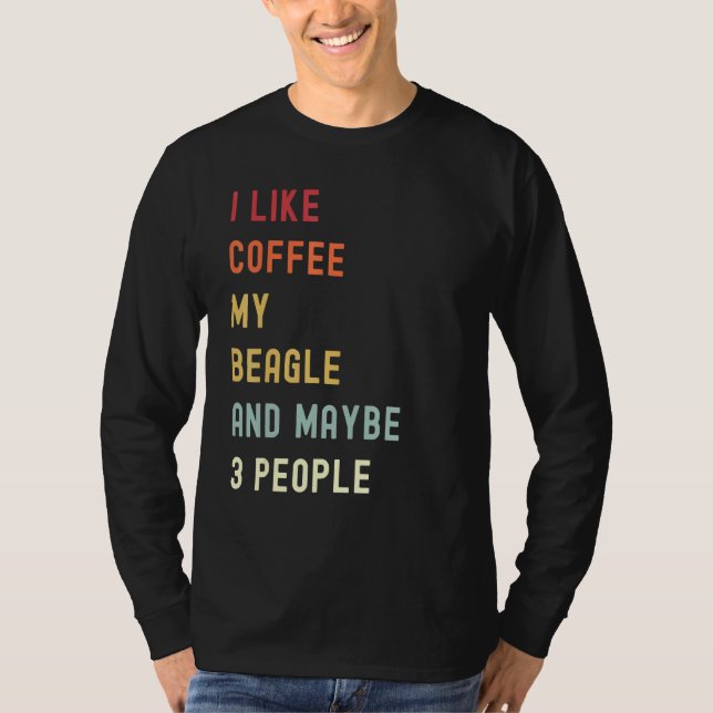 Beagle Retro Dog And Coffee T-Shirt (Front)