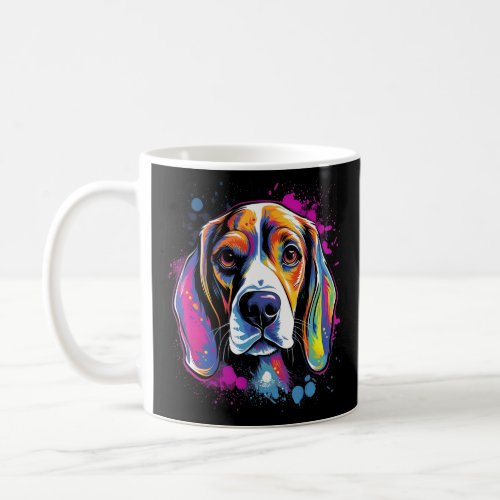 Beagle Retro Rainbow Splashes Design  Coffee Mug