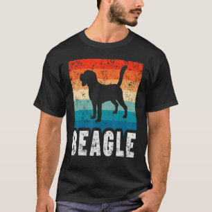 Beagle Retro Stripes Vintage Silhouette Dog T-Shirt