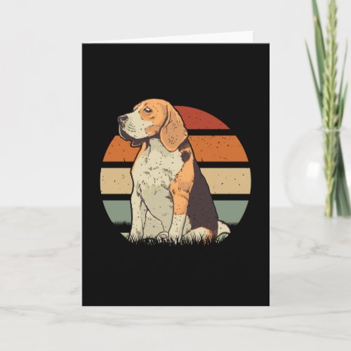 BEAGLE RETRO SUNSET CARD