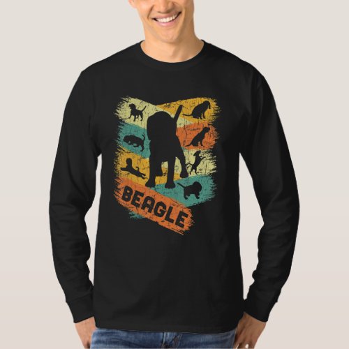 Beagle     Retro Vintage Silhouettes of Dog Beagle T_Shirt