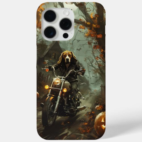 Beagle Riding Motorcycle Halloween Scary  iPhone 15 Pro Max Case